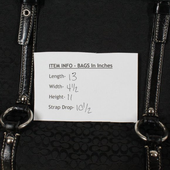 COACH Black Leather Trim Shoulder Handbag - Picture 12 of 12